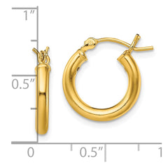 Yellow Gold-plated Sterling Silver Polished 2.5x15mm Hoop Earrings