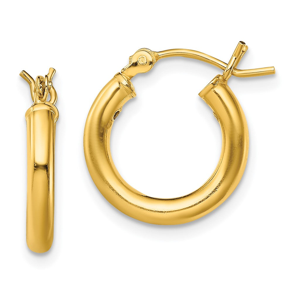 Yellow Gold-plated Sterling Silver Polished 2.5x15mm Hoop Earrings