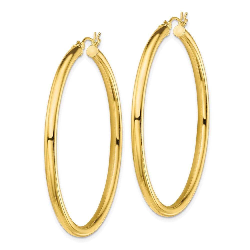 Yellow Gold-plated Sterling Silver Polished 3x50mm Hoop Earrings