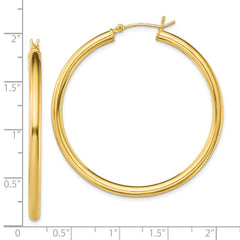 Yellow Gold-plated Sterling Silver Polished 3x45mm Hoop Earrings