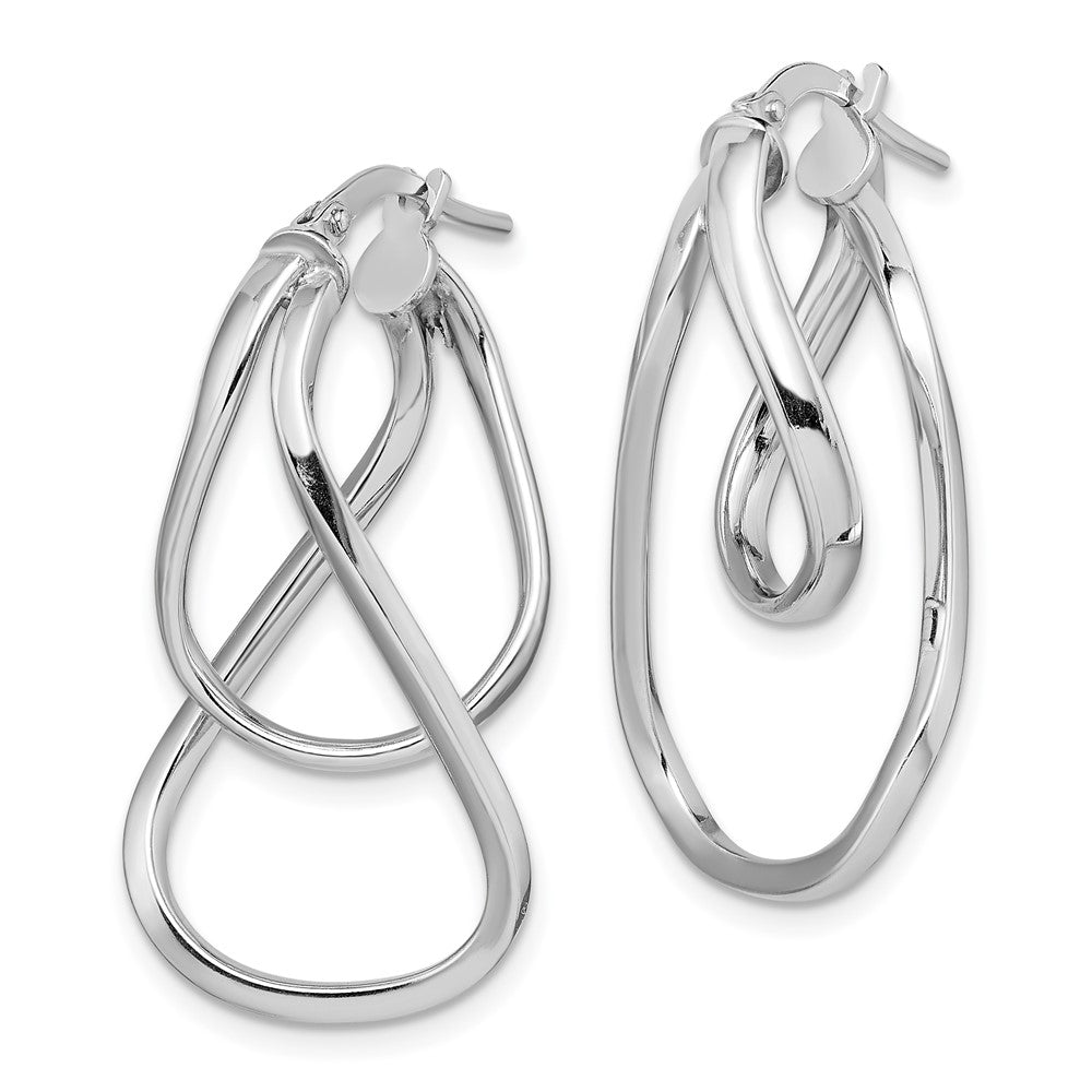 Rhodium-plated Sterling Silver Twisted Hoop Earrings