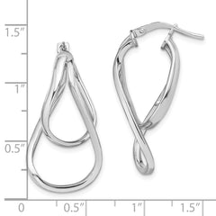 Rhodium-plated Sterling Silver Twisted Hoop Earrings