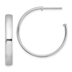 Rhodium-plated Sterling Silver Polished 3.8mm Post Hoops Earrings