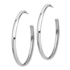 Rhodium-plated Sterling Silver Polished 3.8mm Post Hoops Earrings