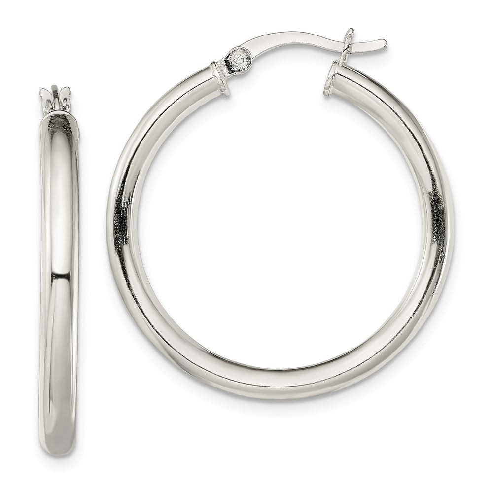 Sterling Silver Polished 3.5mm Hoop Earrings
