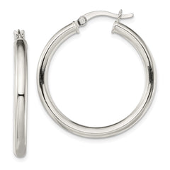 Sterling Silver Polished 3.5mm Hoop Earrings
