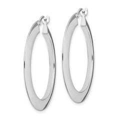 Rhodium-plated Sterling Silver Polished 2mm Hoop Earrings