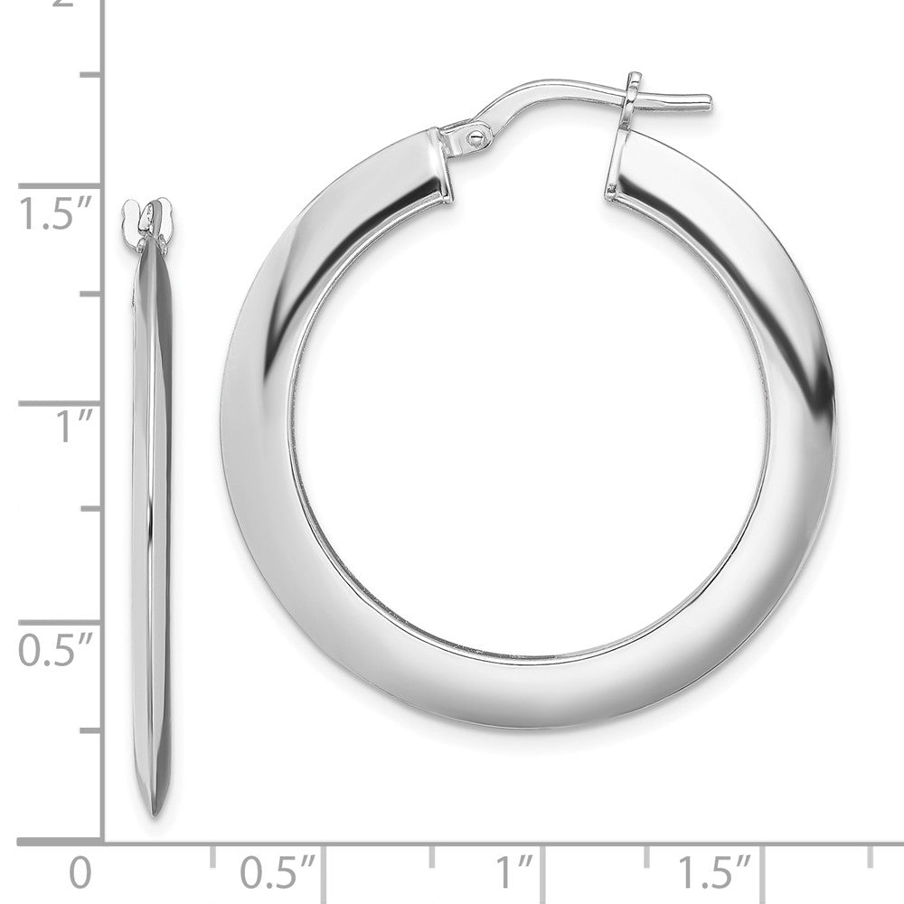 Rhodium-plated Sterling Silver Polished 2mm Hoop Earrings