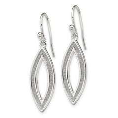 Sterling Silver Polished Enamel Glitter Fabric Oval Dangle Earrings