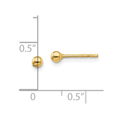 Yellow Gold-plated Sterling Silver Polished 3mm Ball Post Earrings