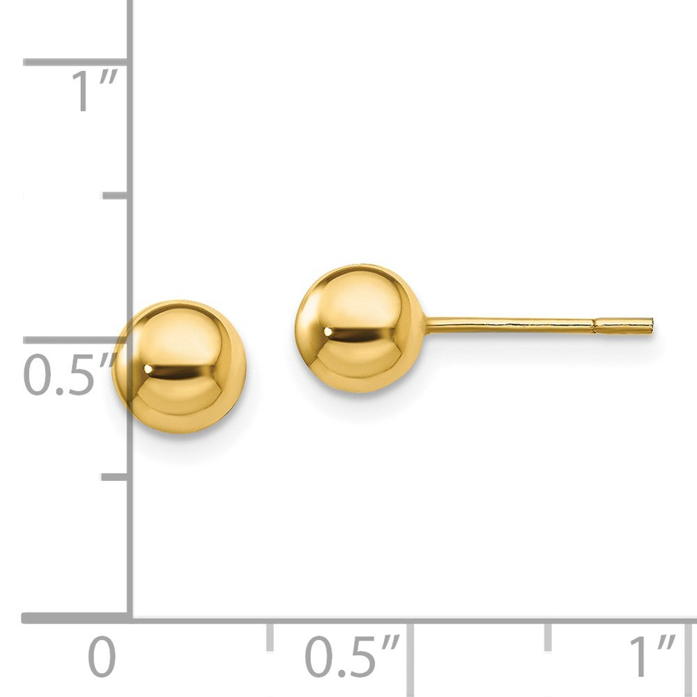 Yellow Gold-plated Sterling Silver Polished 6mm Ball Post Earrings