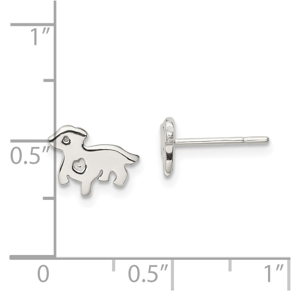 Sterling Silver Polished Dog Post Earrings