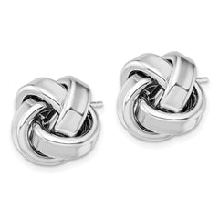 Rhodium-plated Sterling Silver Polished Love Knot Post Earrings