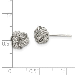 Sterling Silver Textured Love Knot Post Earrings