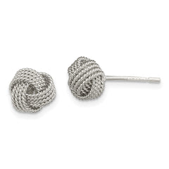 Sterling Silver Textured Love Knot Post Earrings