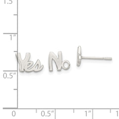 Sterling Silver Polished Left and Right YES NO Post Earrings