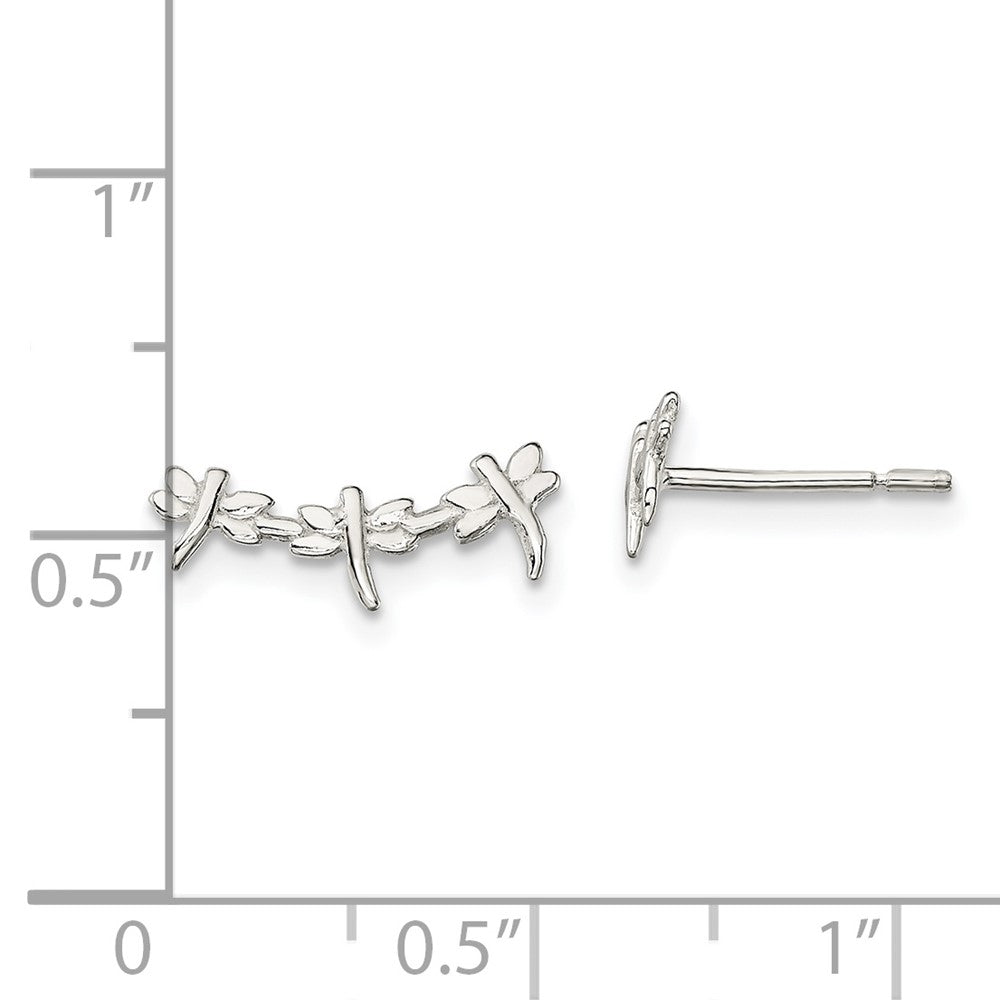 Sterling Silver Polished Dragonfly Post Earrings