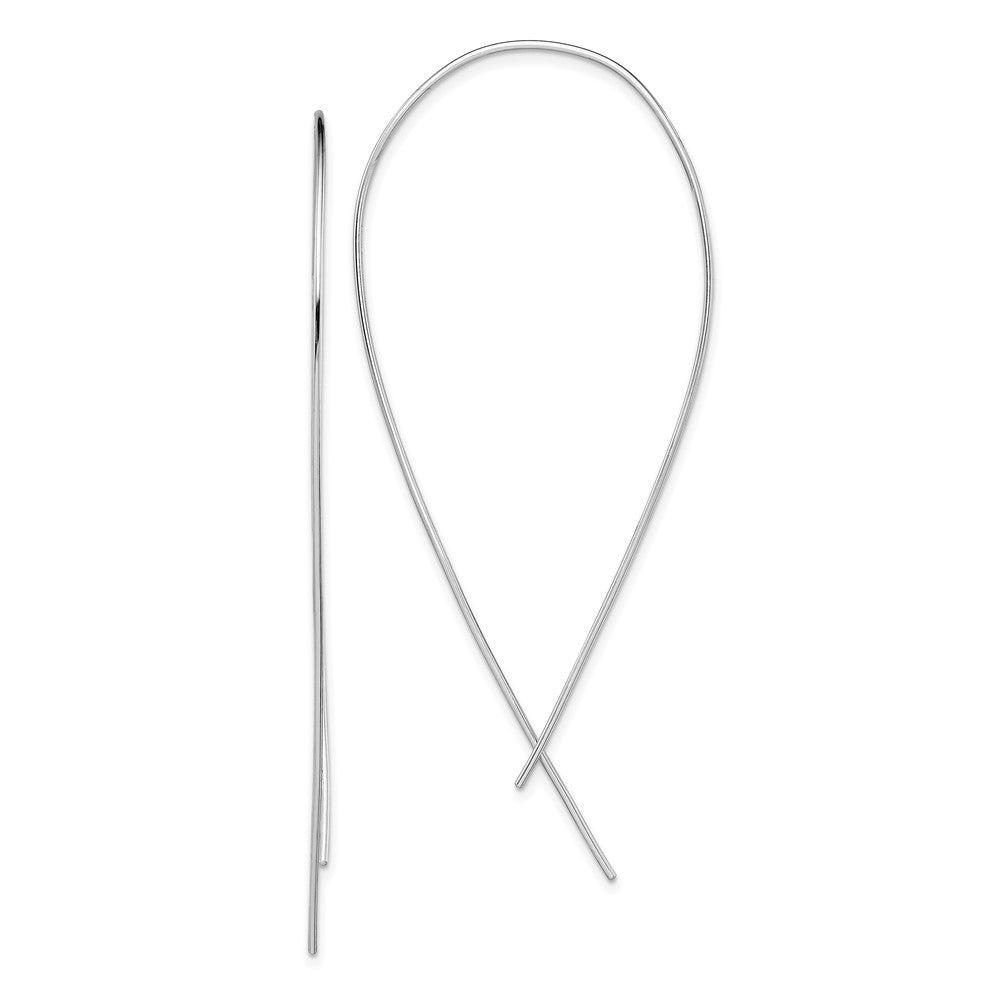 Rhodium-plated Sterling Silver Polished Threader Earrings