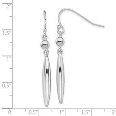 Sterling Silver Polished Dangle Shepherd Hook Earrings