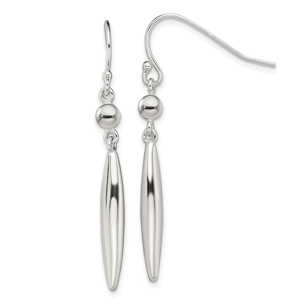 Sterling Silver Polished Dangle Shepherd Hook Earrings