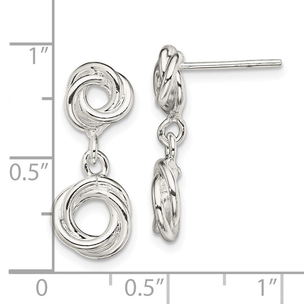 Sterling Silver Knot Polished Dangle Earrings