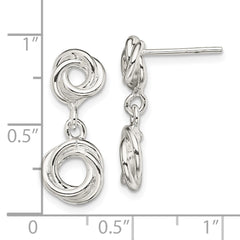 Sterling Silver Knot Polished Dangle Earrings