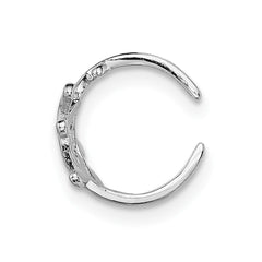 Rhodium-plated Sterling Silver Leaf Single Earrings Cuff