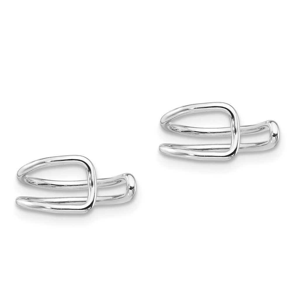 Rhodium-plated Sterling Silver Adjustable Cuff Earrings
