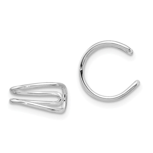 Rhodium-plated Sterling Silver Adjustable Cuff Earrings