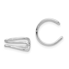 Rhodium-plated Sterling Silver Adjustable Cuff Earrings
