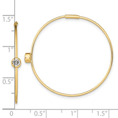 Sterling Silver Gold-tone CZ Endless Hoop Earrings