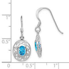 Sterling Silver Blue Topaz Fancy Dangle Earrings