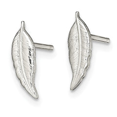 Sterling Silver Polished Feather Post Earrings