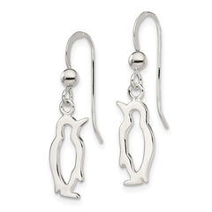 Sterling Silver Penguin Shepherd Hook Earrings