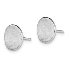 Rhodium-plated Sterling Silver Scratch Finish Post Earrings