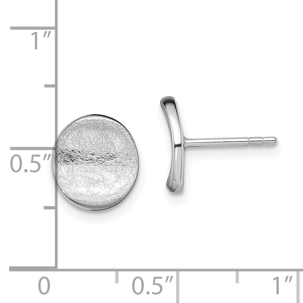 Rhodium-plated Sterling Silver Scratch Finish Post Earrings