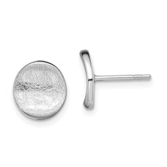 Rhodium-plated Sterling Silver Scratch Finish Post Earrings
