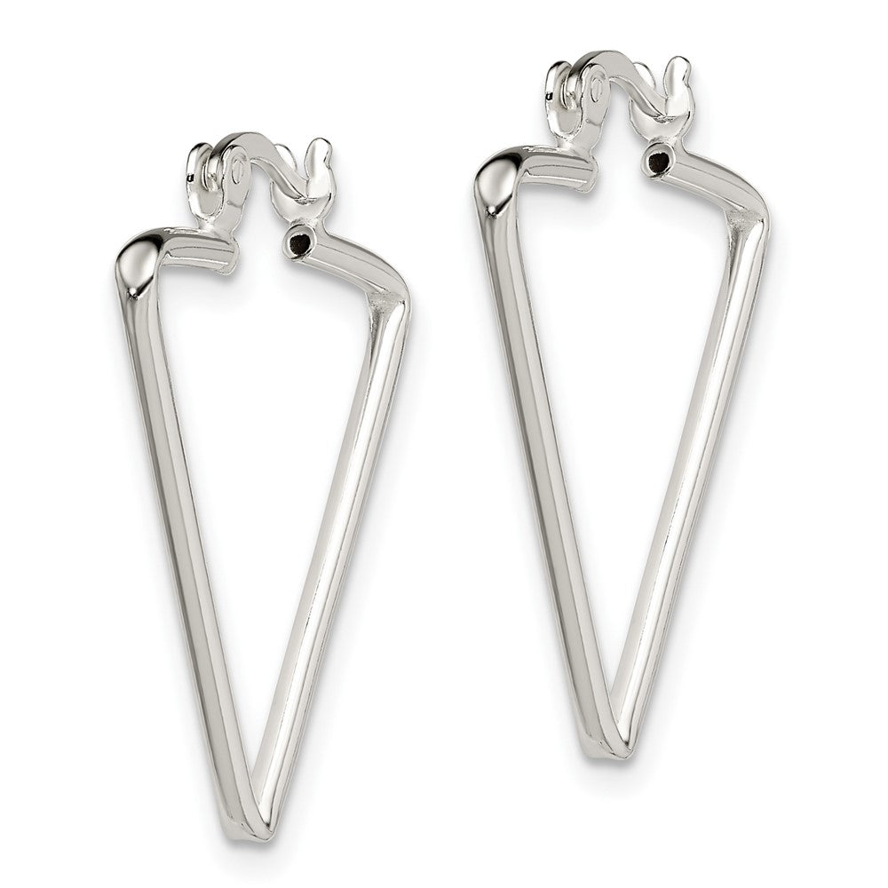 Sterling Silver Polished Triangle Hoop Earrings