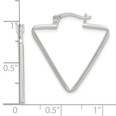 Sterling Silver Polished Triangle Hoop Earrings