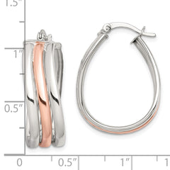 Rose Gold-plated Sterling Silver Polished Wavy Hoop Earrings