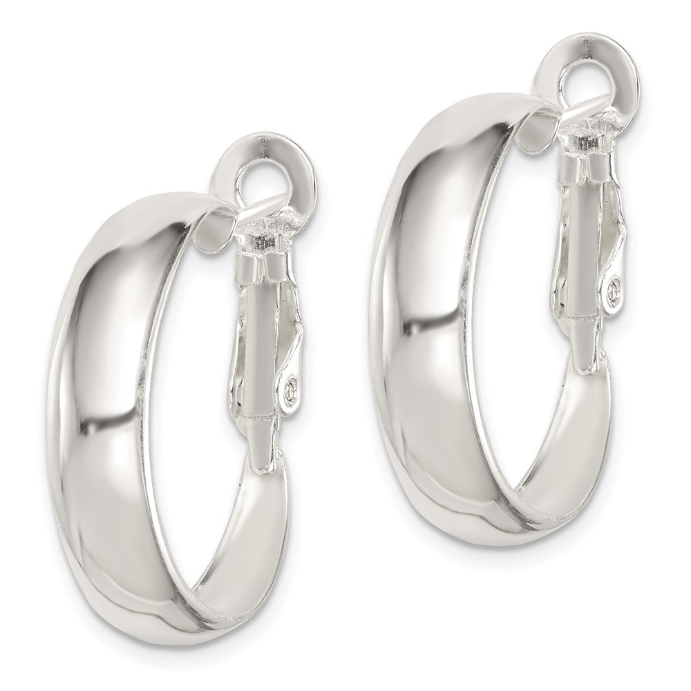Sterling Silver Polished 6mm Omega Back Hoop Earrings