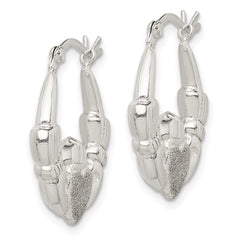 Sterling Silver Laser Cut Claddagh Hoop Earrings