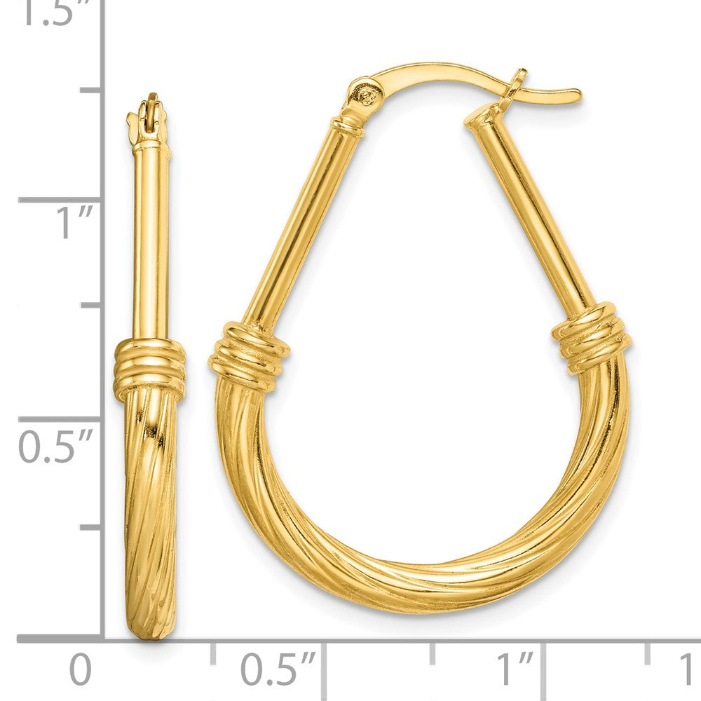 Yellow Gold-plated Sterling Silver Textured Hoop Earrings