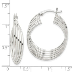 Sterling Silver Polished Twisted Multi-Hoop Earrings