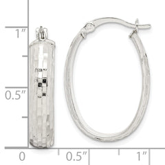 Sterling Silver Textured Hoop Earrings