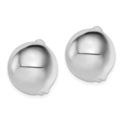 Rhodium-plated Sterling Silver Polished Circle Clip On Earrings