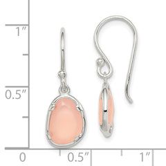 Sterling Silver Pink Chalcedony Dangle Earrings