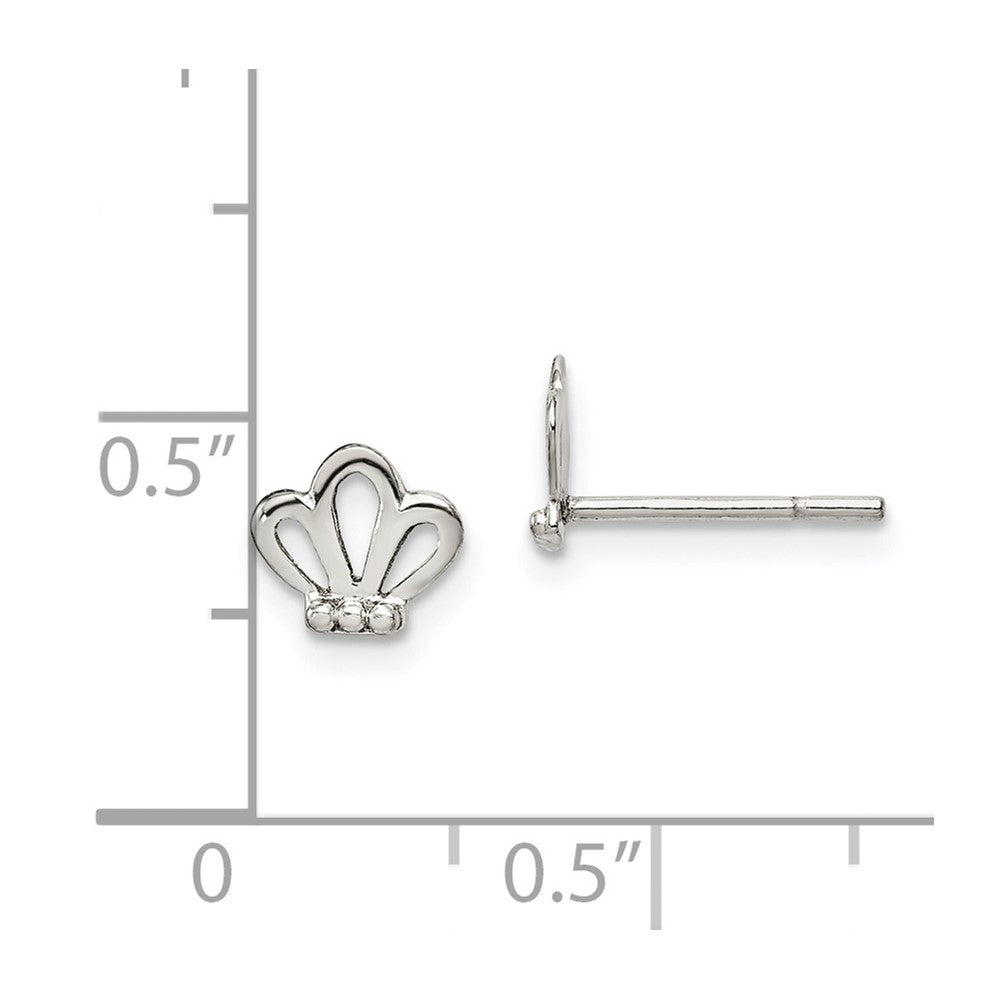 Sterling Silver Polished Crown Post Earrings
