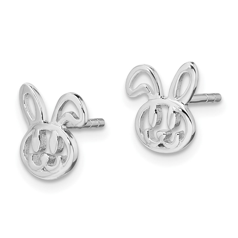 Rhodium-plated Sterling Silver Childs Bunny Post Earrings