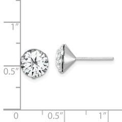 Rhodium-plated Sterling Silver Crystal Post Earrings